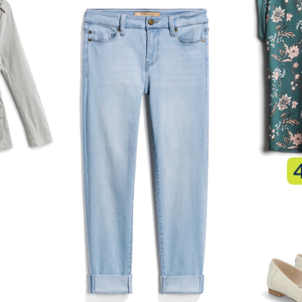LIVERPOOL Charlie Crop Wide Rolled Cuff Jean